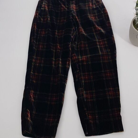 J. Crew Pull-On Easy Pant in Velvet Stewart Tartan  Black Multi Plaid Holiday Sz - Picture 5 of 15